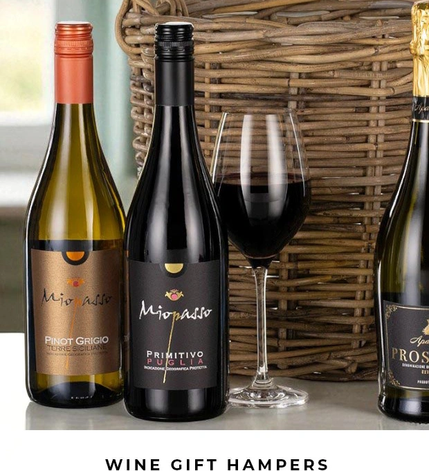 Red and white wine gift hampers with UK delivery